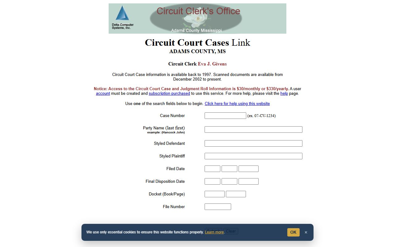 Adams County court records after jail arrest Delta case search